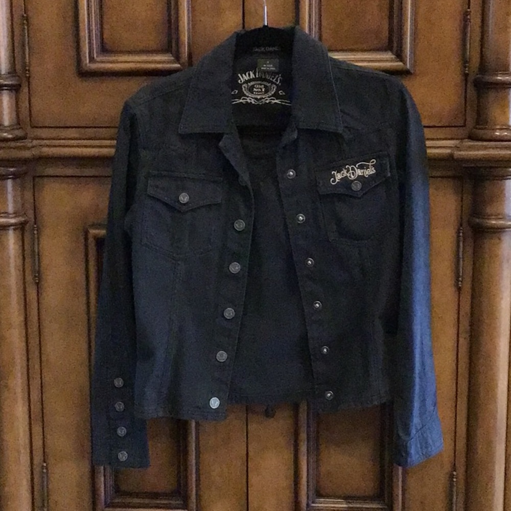 Jack Daniels Old No. 7 Small blue grey short jean jacket
